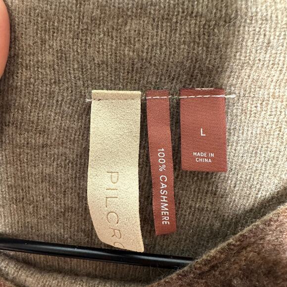 Anthropologie Pilcro Cashmere Mock Neck Snakeskin Brown Motiff Womens Large - Picture 3 of 9